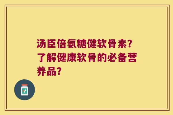 汤臣倍氨糖健软骨素?了解健康软骨的必备营养品? 汤臣倍氨糖健软骨素?了解健康软骨的必备营养品?