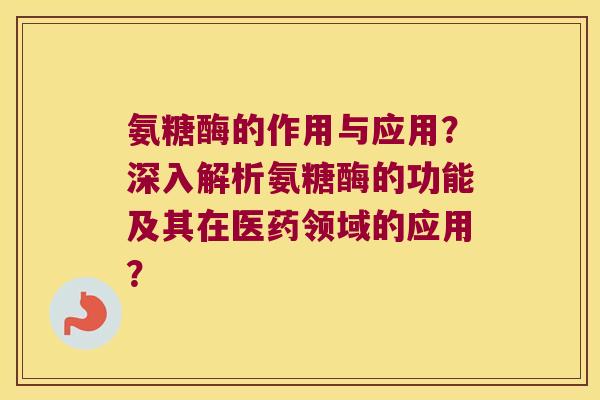 氨糖酶的作用与应用?深入解析氨糖酶的功能及其在医药领域的应用? 氨糖酶的作用与应用?深入解析氨糖酶的功能及其在医药领域的应用?