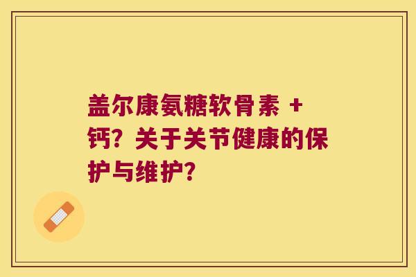 盖尔康氨糖软骨素 +钙？关于关节健康的保护与维护？