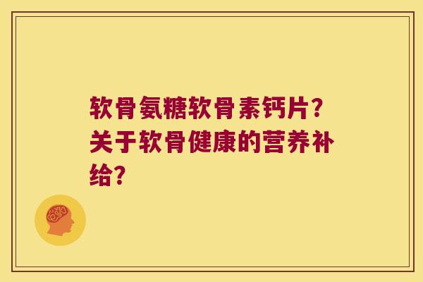 软骨氨糖软骨素钙片?关于软骨健康的营养补给? 软骨氨糖软骨素钙片?关于软骨健康的营养补给?