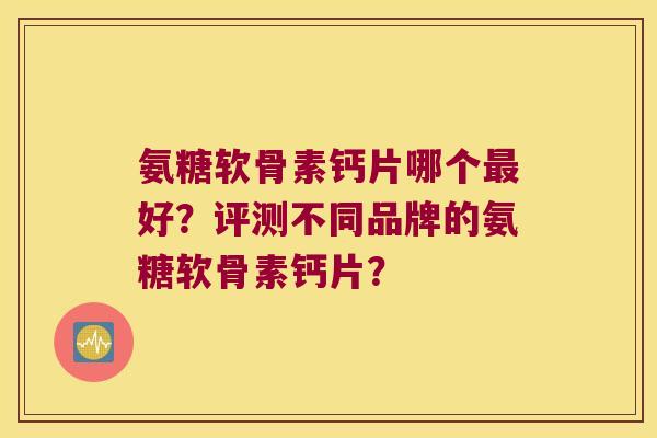 氨糖软骨素钙片哪个最好?评测不同品牌的氨糖软骨素钙片?