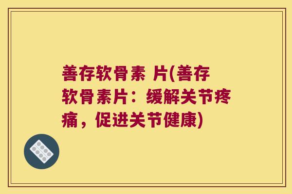 善存软骨素 片(善存软骨素片:缓解关节疼痛,促进关节健康)