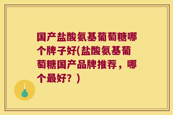 国产盐酸氨基葡萄糖哪个牌子好(盐酸氨基葡萄糖国产品牌推荐,哪个最好?)