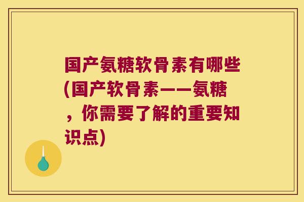 国产氨糖软骨素有哪些(国产软骨素——氨糖,你需要了解的重要知识点)