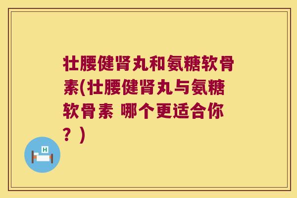 壮腰健肾丸和氨糖软骨素(壮腰健肾丸与氨糖软骨素 哪个更适合你?)
