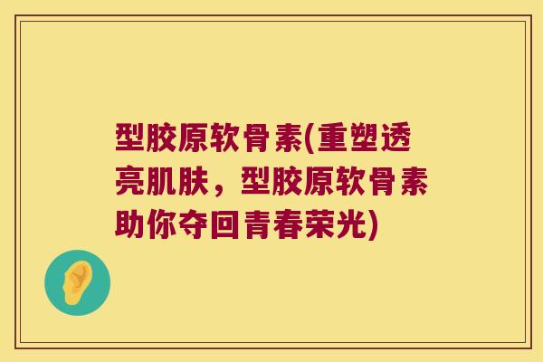 型胶原软骨素(重塑透亮肌肤,型胶原软骨素助你夺回青春荣光)