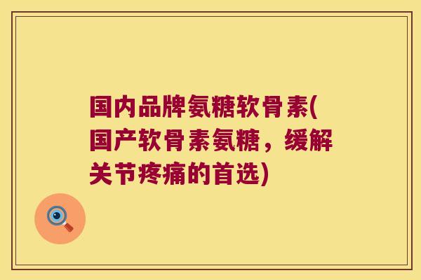 国内品牌氨糖软骨素(国产软骨素氨糖,缓解关节疼痛的首选)