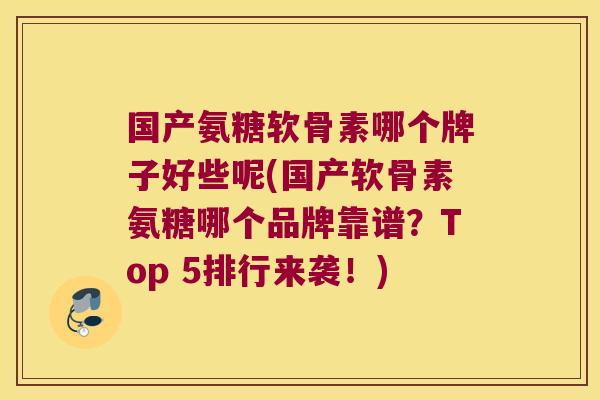 国产氨糖软骨素哪个牌子好些呢(国产软骨素氨糖哪个品牌靠谱?Top 5排行来袭!)