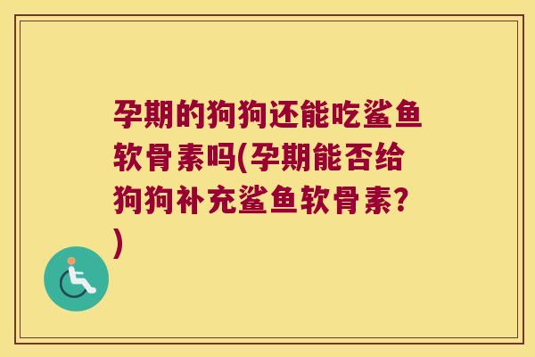 孕期的狗狗还能吃鲨鱼软骨素吗(孕期能否给狗狗补充鲨鱼软骨素?)