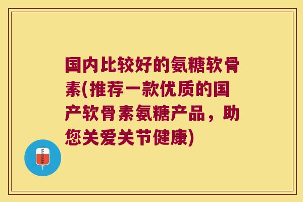 国内比较好的氨糖软骨素(推荐一款优质的国产软骨素氨糖产品,助您关爱关节健康)