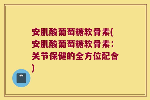 安肌酸葡萄糖软骨素(安肌酸葡萄糖软骨素:关节保健的全方位配合)