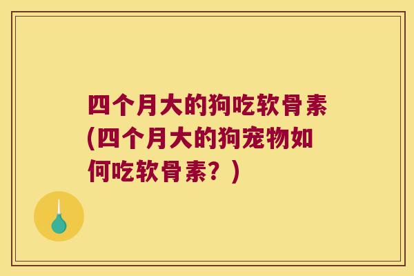 四个月大的狗吃软骨素(四个月大的狗宠物如何吃软骨素?)