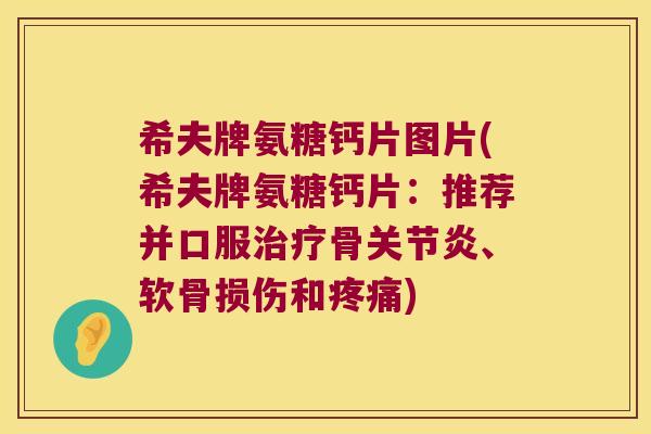 希夫牌氨糖钙片图片(希夫牌氨糖钙片:推荐并口服治疗骨关节炎、软骨损伤和疼痛)