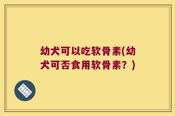 幼犬可以吃软骨素(幼犬可否食用软骨素?)