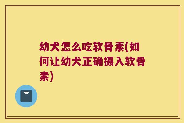幼犬怎么吃软骨素(如何让幼犬正确摄入软骨素)