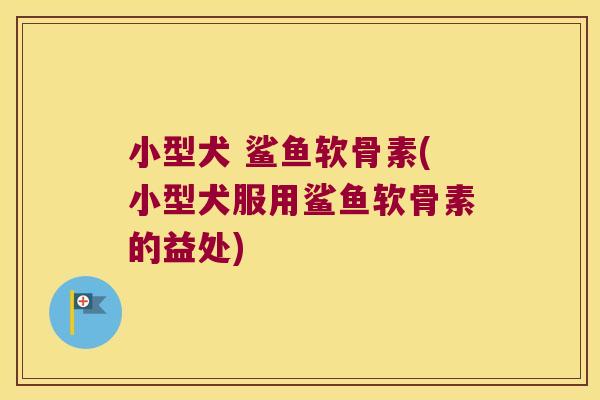 小型犬 鲨鱼软骨素(小型犬服用鲨鱼软骨素的益处)