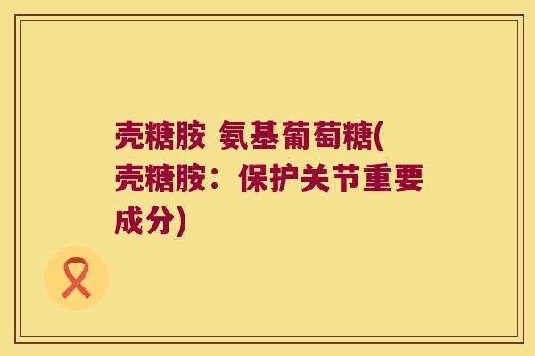 壳糖胺 氨基葡萄糖(壳糖胺:保护关节重要成分)