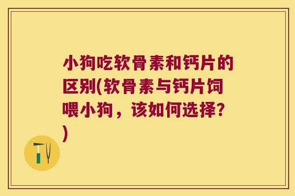 小狗吃软骨素和钙片的区别(软骨素与钙片饲喂小狗,该如何选择?)