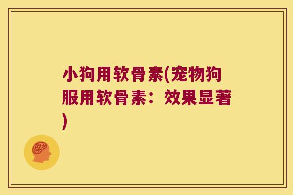 小狗用软骨素(宠物狗服用软骨素:效果显著)