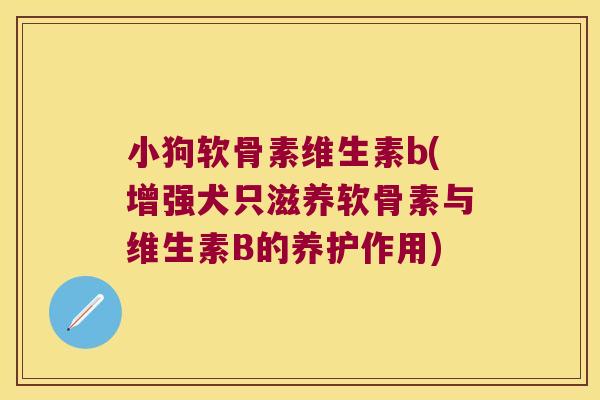 小狗软骨素维生素b(增强犬只滋养软骨素与维生素B的养护作用)