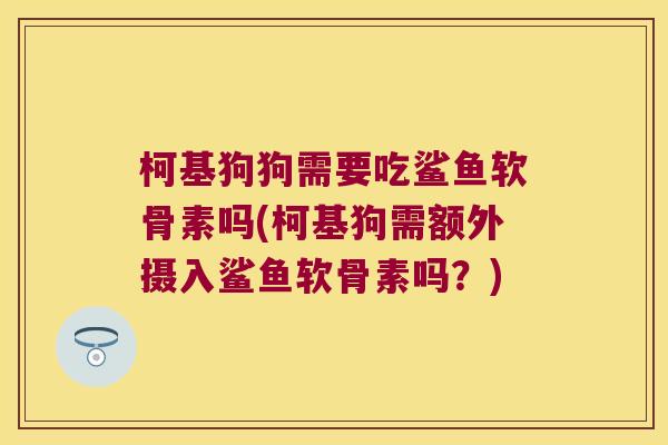 柯基狗狗需要吃鲨鱼软骨素吗(柯基狗需额外摄入鲨鱼软骨素吗？)