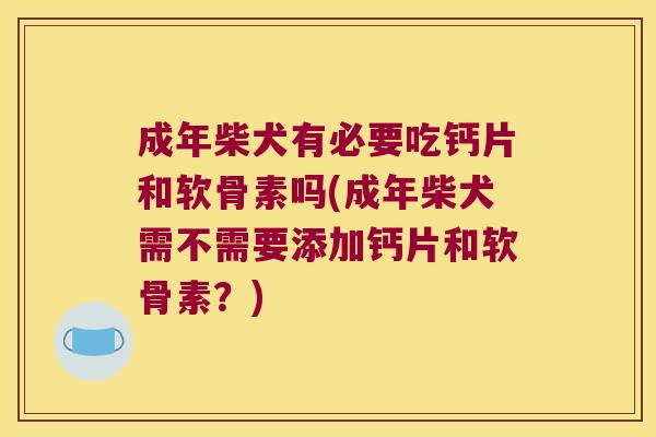 成年柴犬有必要吃钙片和软骨素吗(成年柴犬需不需要添加钙片和软骨素?)
