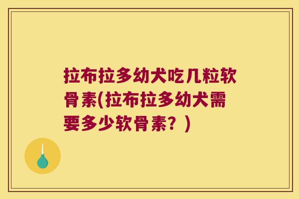 拉布拉多幼犬吃几粒软骨素(拉布拉多幼犬需要多少软骨素?)