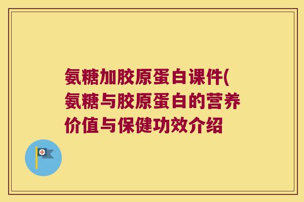氨糖加胶原蛋白课件(氨糖与胶原蛋白的营养价值与保健功效介绍