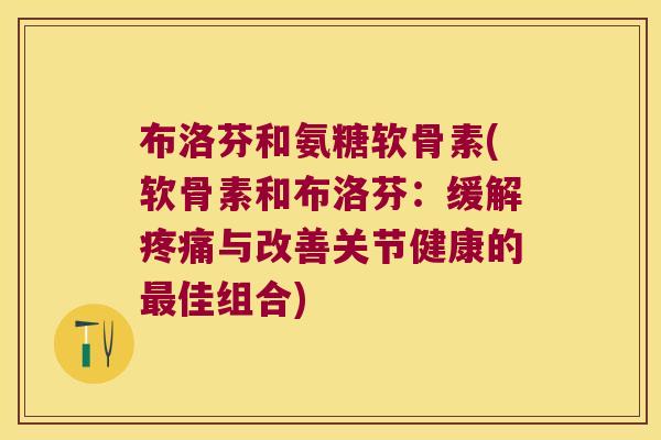 布洛芬和氨糖软骨素(软骨素和布洛芬:缓解疼痛与改善关节健康的最佳组合)