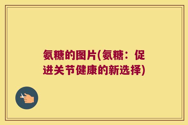 氨糖的图片(氨糖:促进关节健康的新选择)