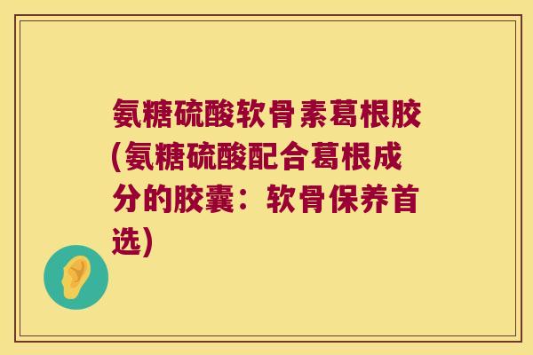 氨糖硫酸软骨素葛根胶(氨糖硫酸配合葛根成分的胶囊:软骨保养首选)