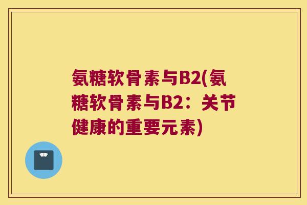 氨糖软骨素与B2(氨糖软骨素与B2:关节健康的重要元素)