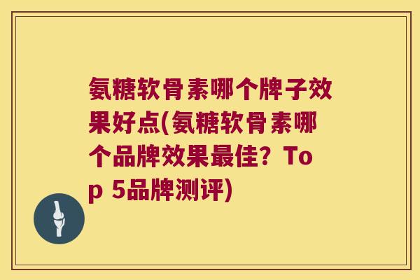 氨糖软骨素哪个牌子效果好点(氨糖软骨素哪个品牌效果最佳?Top 5品牌测评)
