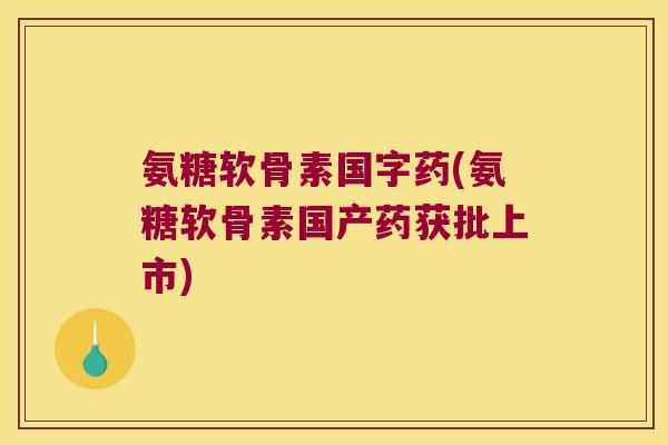 氨糖软骨素国字药(氨糖软骨素国产药获批上市)
