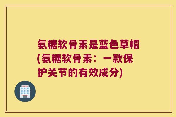 氨糖软骨素是蓝色草帽(氨糖软骨素:一款保护关节的有效成分)