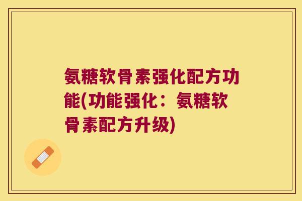 氨糖软骨素强化配方功能(功能强化:氨糖软骨素配方升级)