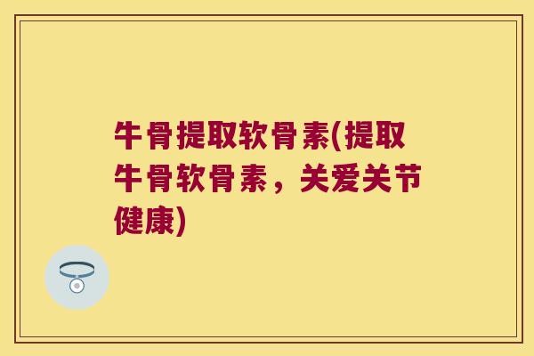 牛骨提取软骨素(提取牛骨软骨素,关爱关节健康)