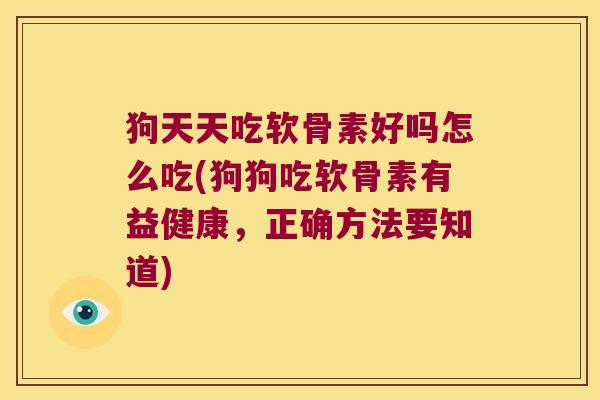 狗天天吃软骨素好吗怎么吃(狗狗吃软骨素有益健康，正确方法要知道)
