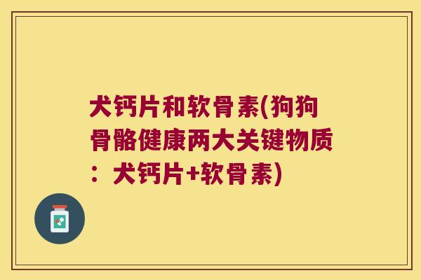 犬钙片和软骨素(狗狗骨骼健康两大关键物质:犬钙片+软骨素)