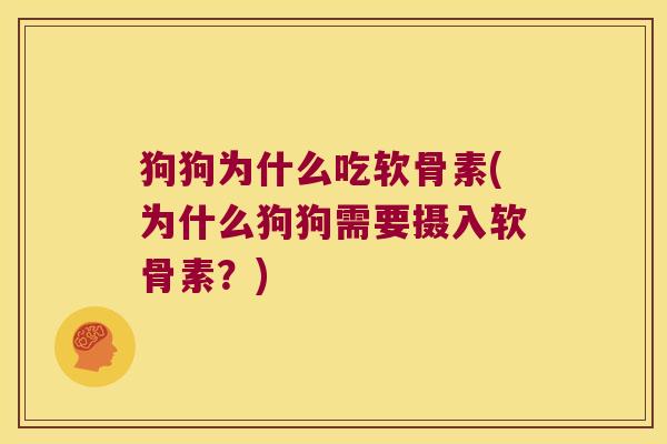 狗狗为什么吃软骨素(为什么狗狗需要摄入软骨素?)
