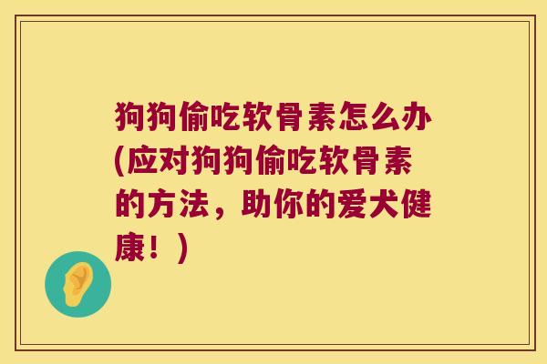 狗狗偷吃软骨素怎么办(应对狗狗偷吃软骨素的方法,助你的爱犬健康!)