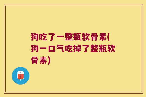 狗吃了一整瓶软骨素(狗一口气吃掉了整瓶软骨素)