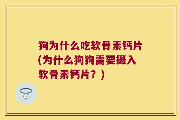 狗为什么吃软骨素钙片(为什么狗狗需要摄入软骨素钙片?)