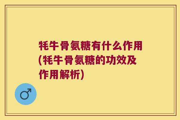 牦牛骨氨糖有什么作用(牦牛骨氨糖的功效及作用解析)