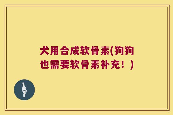 犬用合成软骨素(狗狗也需要软骨素补充!)