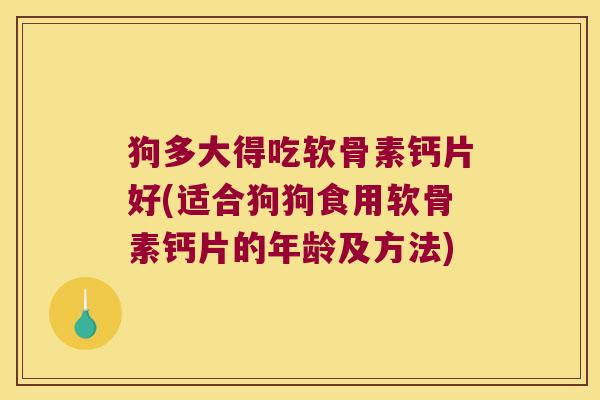 狗多大得吃软骨素钙片好(适合狗狗食用软骨素钙片的年龄及方法)