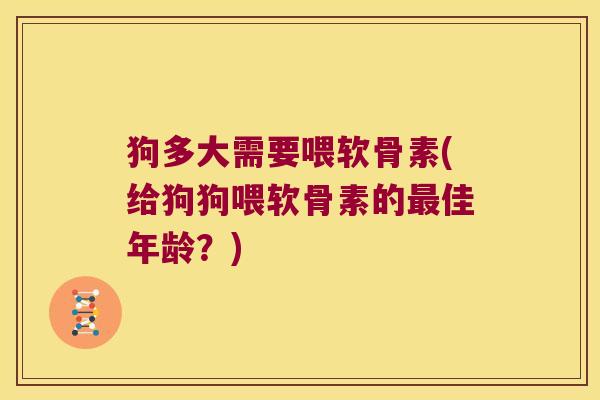 狗多大需要喂软骨素(给狗狗喂软骨素的最佳年龄?)