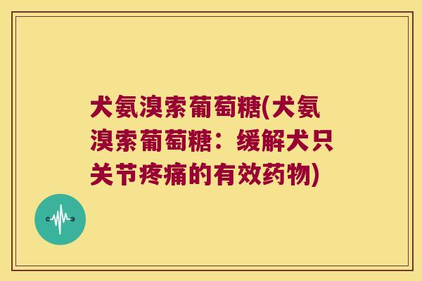 犬氨溴索葡萄糖(犬氨溴索葡萄糖:缓解犬只关节疼痛的有效药物)