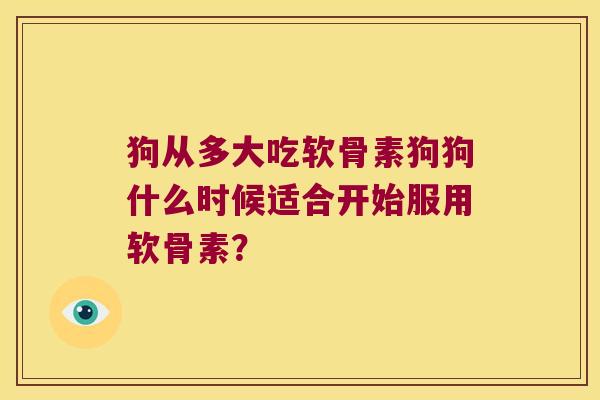 狗从多大吃软骨素狗狗什么时候适合开始服用软骨素?