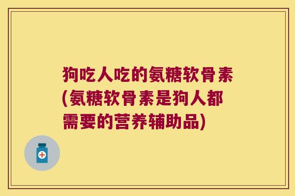 狗吃人吃的氨糖软骨素(氨糖软骨素是狗人都需要的营养辅助品)